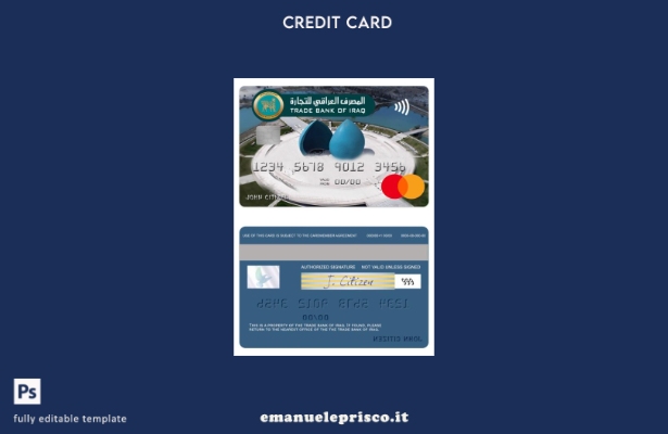 modello mastercard della Iraq Trade Bank of Iraq in stile verificato